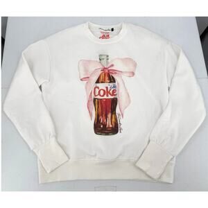 NWT The Laundry Room Diet Coke Bow White Pullover Sweatshirt Size SMALL